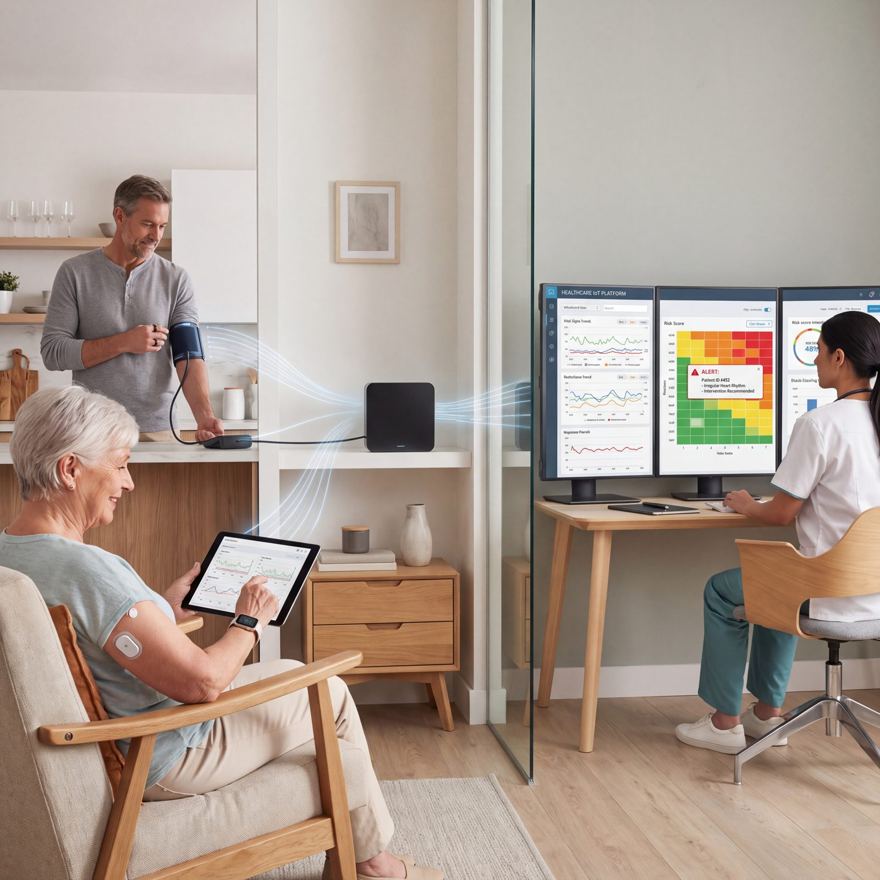 Connected health remote patient monitoring wearable device